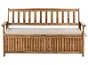 Garden Bench with Cushion SOVANA 160 cm with Storage Acacia Wood Beige