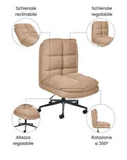 Sedia da ufficio ADDISON Bouclé Beige sabbia_1077994