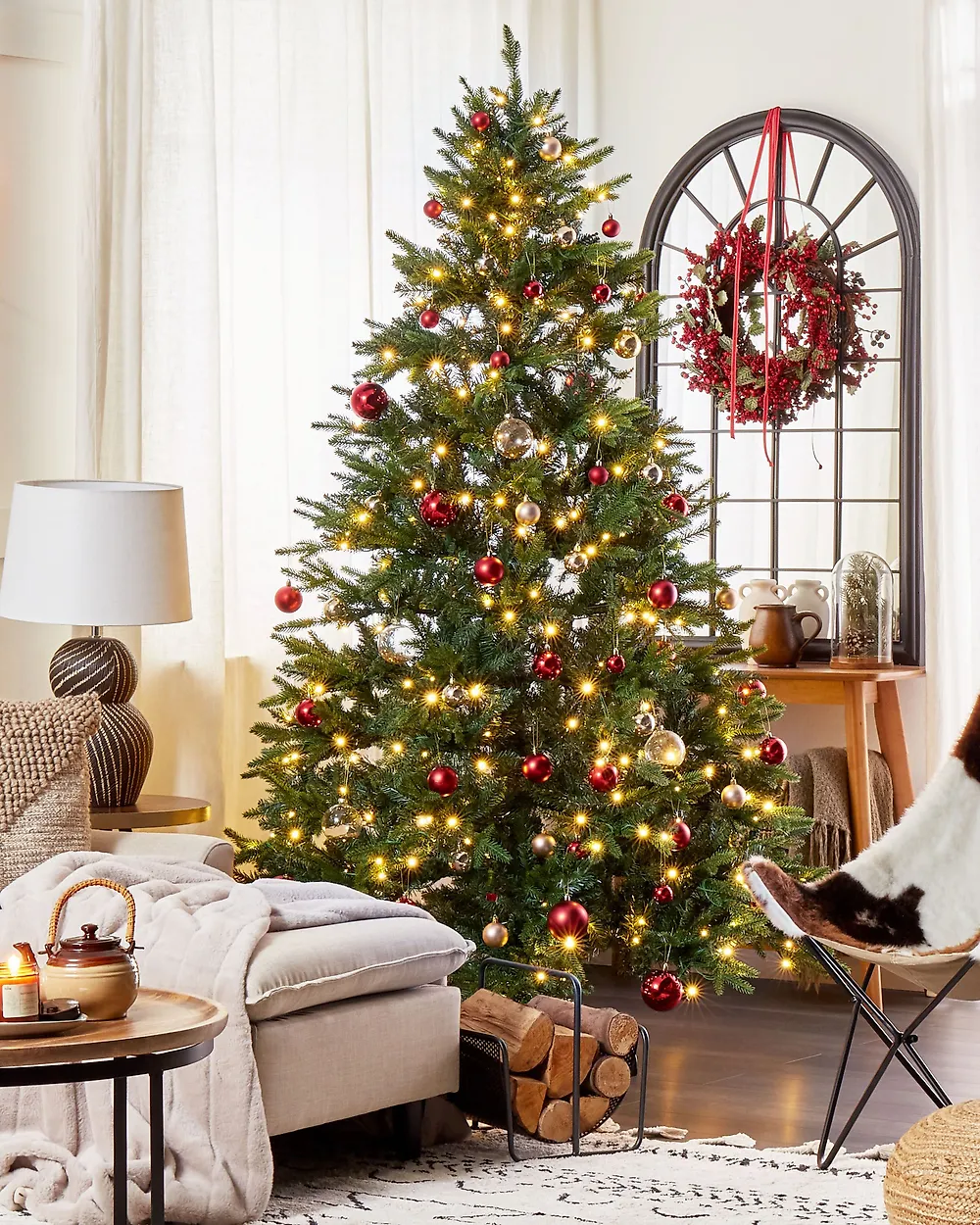 Künstlicher Weihnachtsbaum LED FIDDLE 210 cm Grün