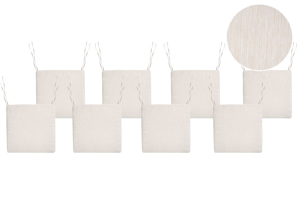 Set di 8 cuscini per sedie SASSARI PREMIUM 46 x 46 cm Beige chiaro