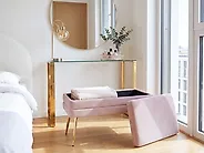 Banco tapizado con almacenaje DURHAM Terciopelo Rosa_1185965