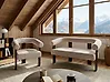 Living Room Set ILBRO Boucle Dark Brown/ Beige