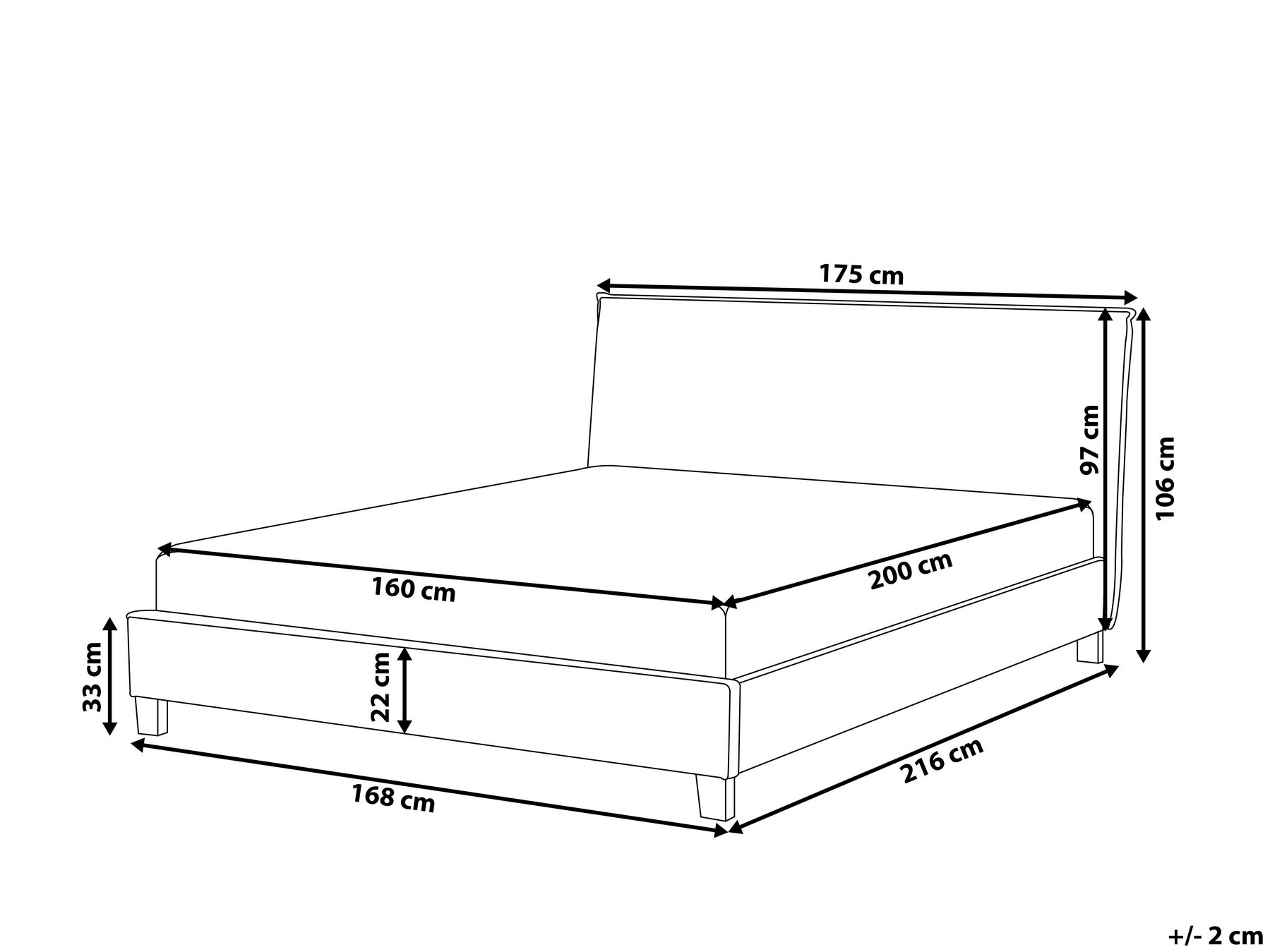 Bed Fabric SENNEZ 160 x 200 cm (EU King Size) Light Grey_809159