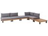 Lounge Set zertifiziertes Akazienholz hellbraun 5-Sitzer Auflagen grau FRAZZANO_932977