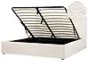 Cama con almacenaje MOISSAC Bouclé Blanco crema 180 x 200 cm