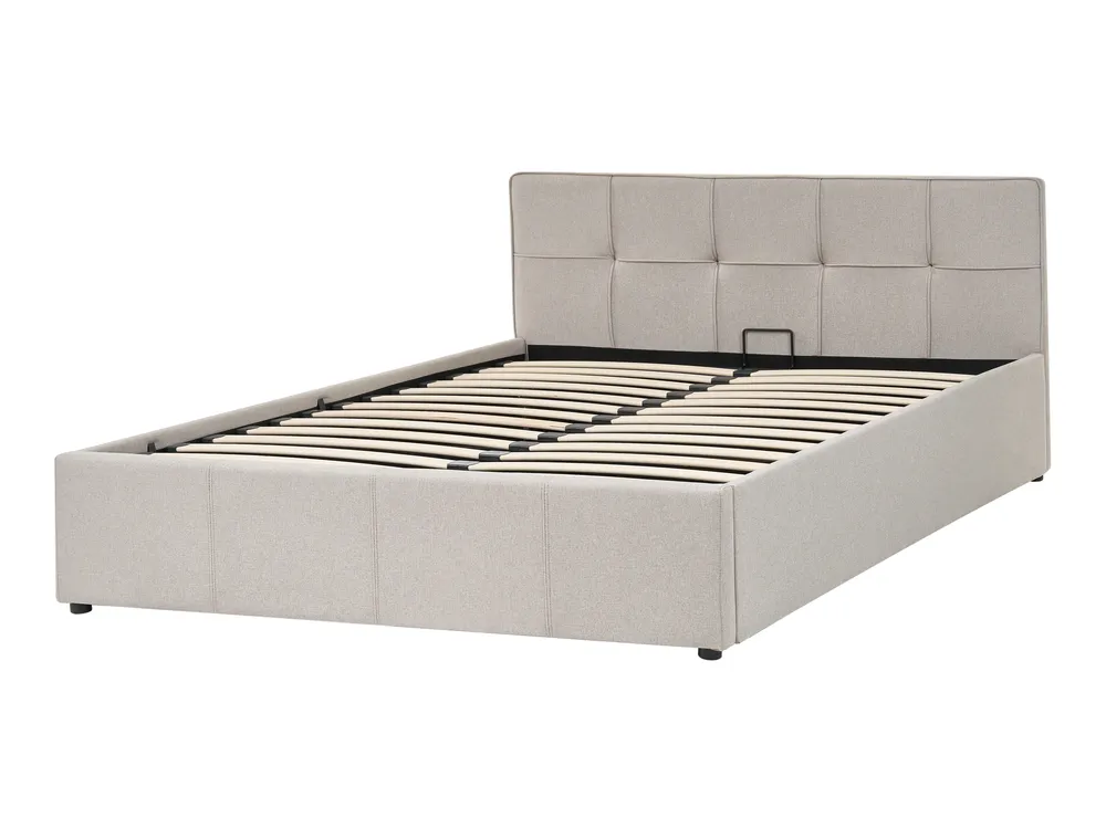 Bett mit Stauraum LAURESSES Stoff Taupe 120 x 200 cm_1153540