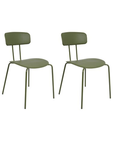 Sada 2 jídelních židlí zelené SIBLEY