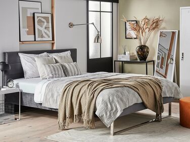 Velvet EU Double Bed Grey BELLOU