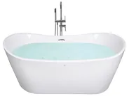 Vasca idromassaggio freestanding con LED ANTIGUA 168 x 80 cm Bianco_808013