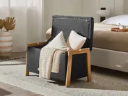 Living Room Set 3 Seater EDLAND with Bench Fabric Black_1040984