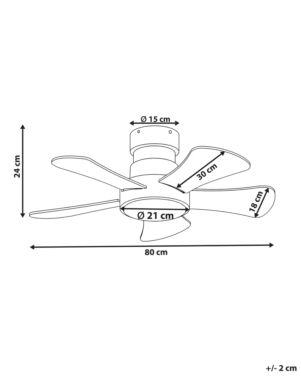 Deckenventilator mit Licht BIVENS mit Fernbedienung LED Hellbeige_1133277