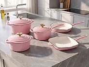 Lot de 8 pièces en fonte FEURA Rose pastel_1170231