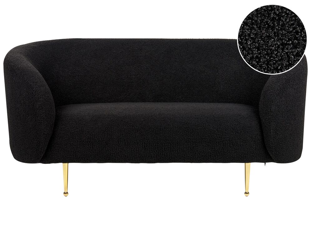 Sofa dla 2 osób LOEN Boucle Czarny