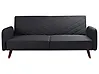 Sofá cama 3 plazas SENJA Lino sintético Negro