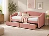 Daybed with Storage VITTEL Fabric Pink 90 x 200 cm (EU Single)