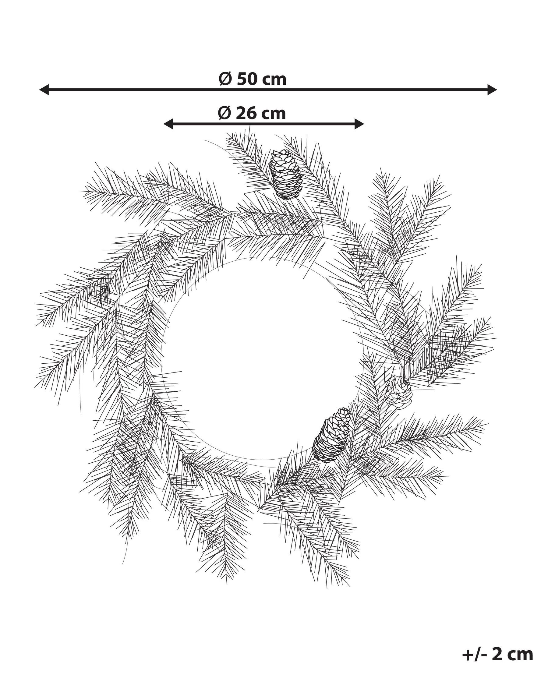 Pre-Lit Christmas Wreath ⌀ 50 cm Green WHITEHORN _881149