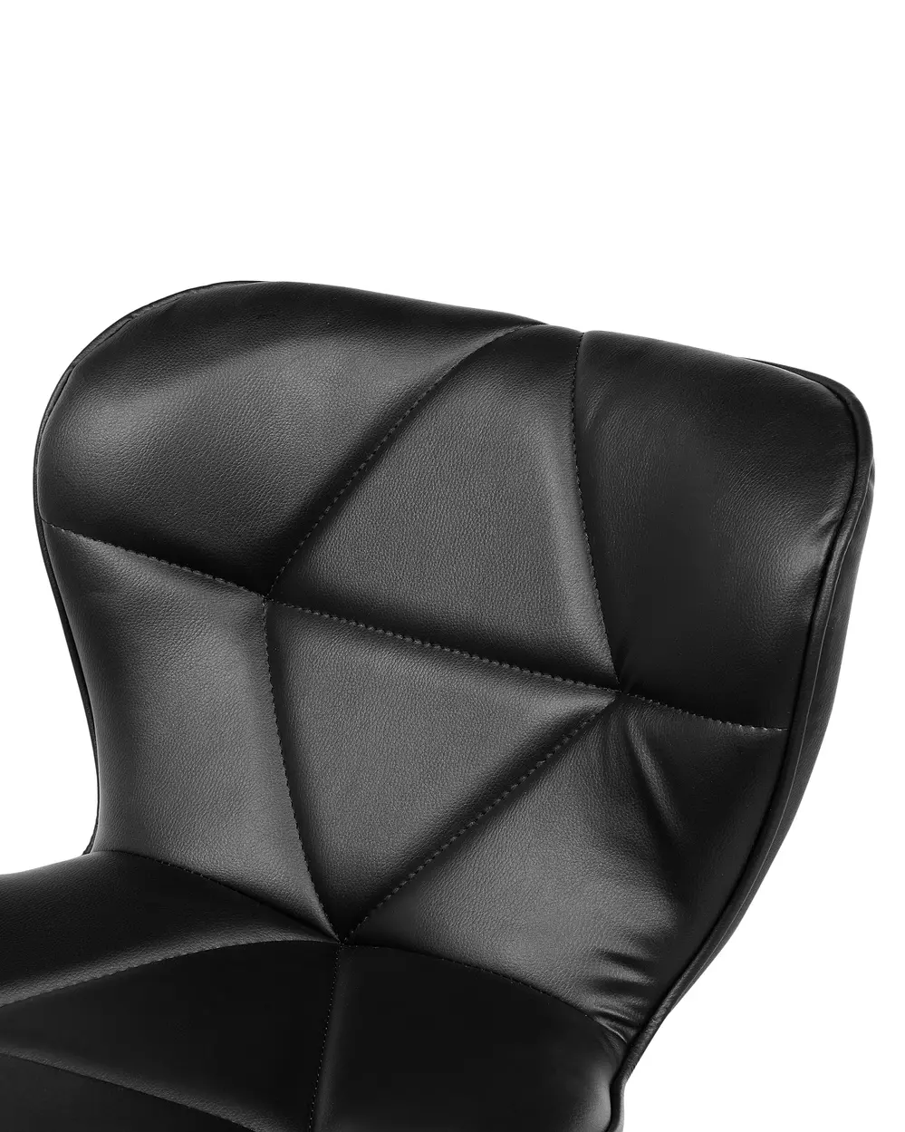 Set of 2 Bar Chairs VALETTA Swivel Faux Leather Black_782051