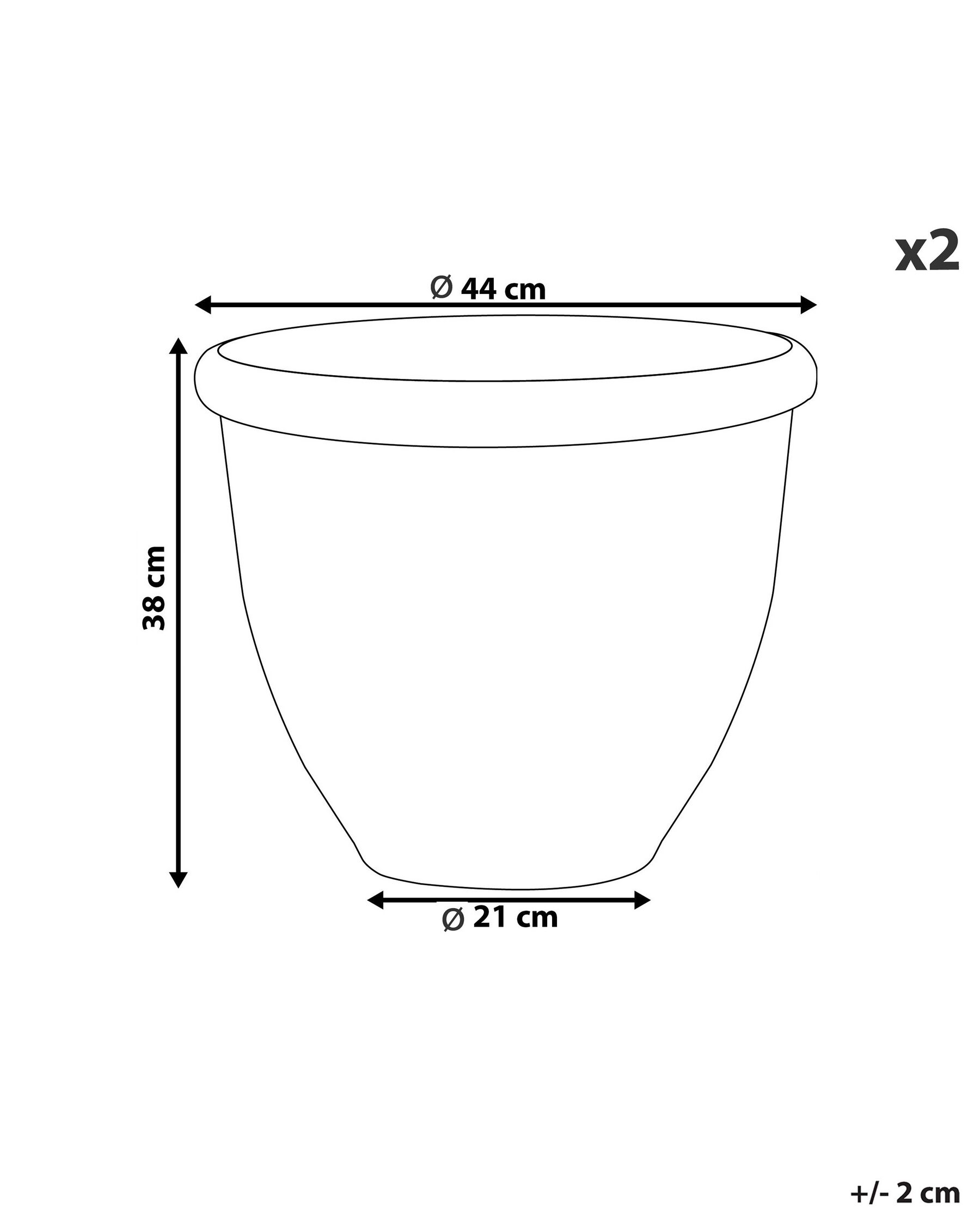 Set of 2 Plant Pots ⌀ 44 cm Brown TESALIA_842000 Set of 2 Plant Pots ⌀ 44 cm Brown TESALIA_842000