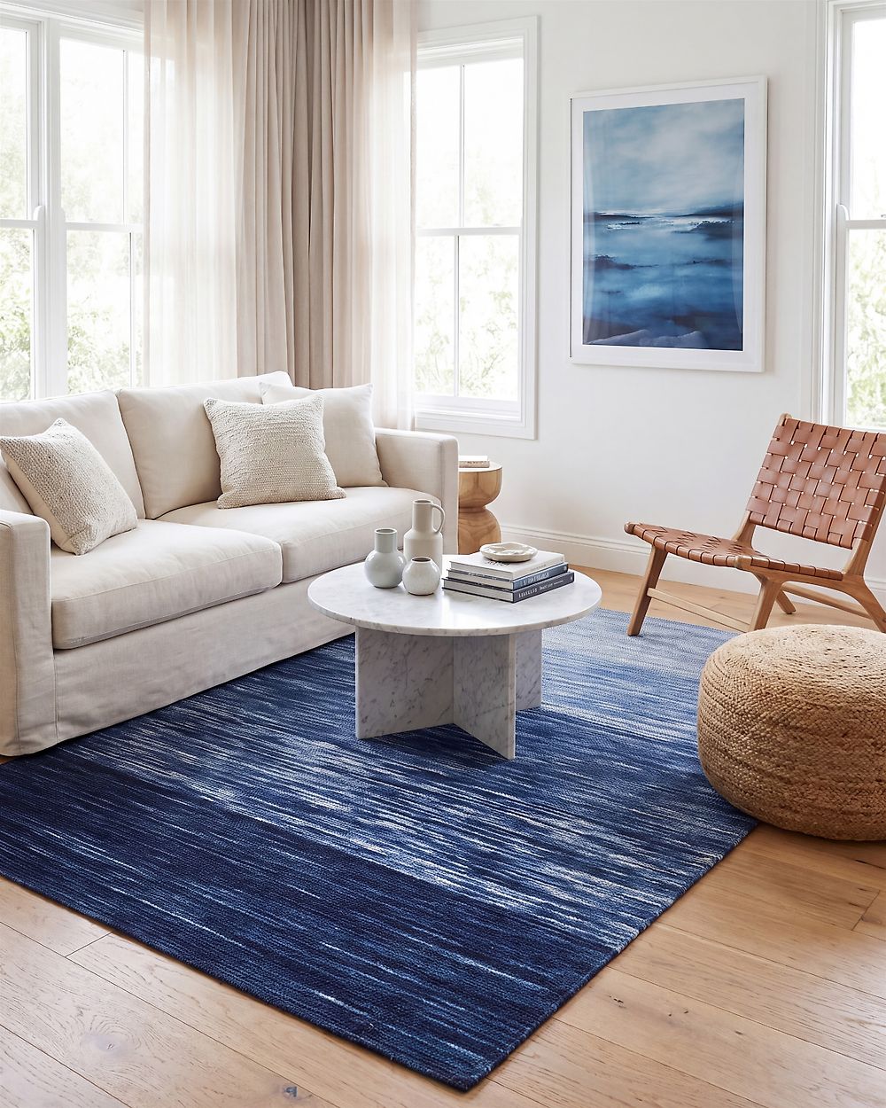 Tapis KAPAKLI Bleu 140 x 200 cm Laine