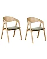 Set of 2 Dining Chairs YUBA Wood Dark Green