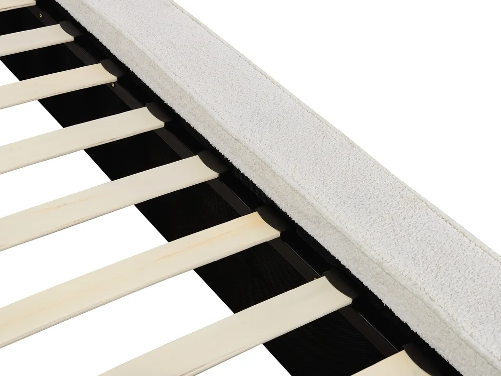 Bed Boucle MIRANDE 160 x 200 cm (EU King Size) Off-White_943326