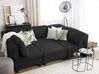 5 Seater U-Shaped Modular Fabric Sofa with Ottoman Black FEVIK_781103