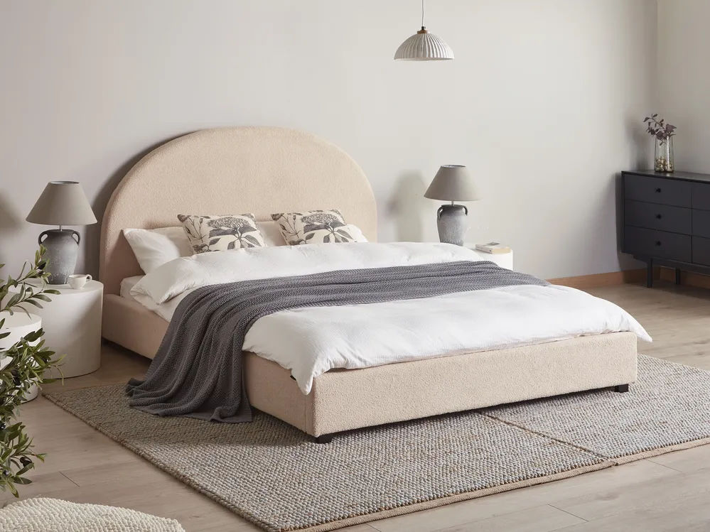 Waterbed Boucle VAUCLUSE 160 x 200 cm (EU King Size) Beige