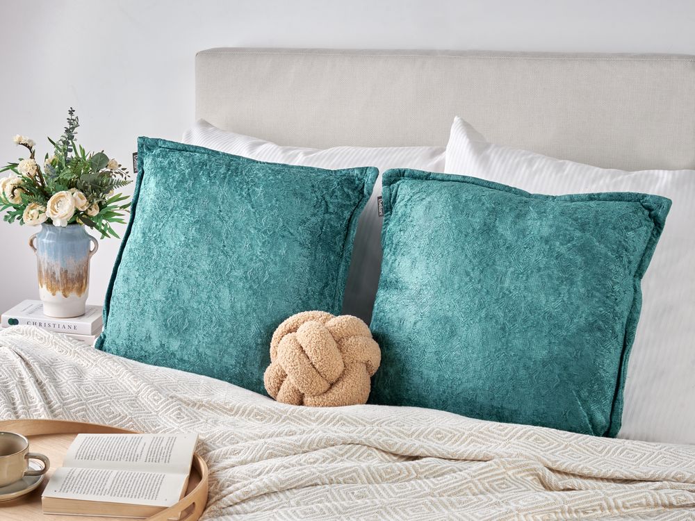 Teal color cushions on sale
