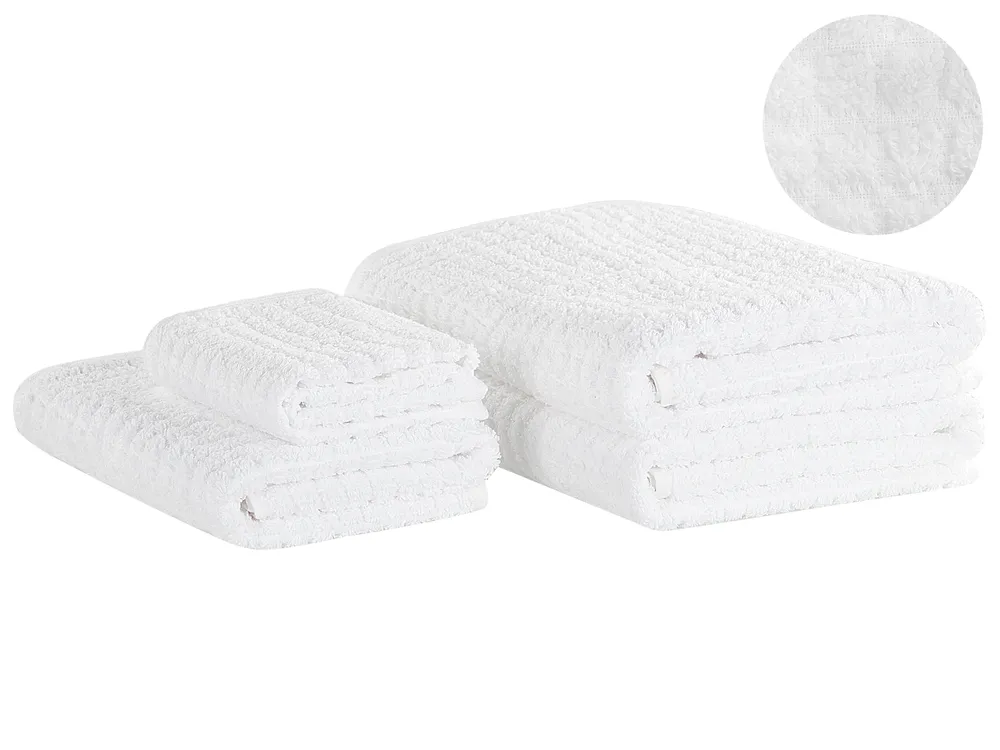 Set of 4 Towels ATAI Cotton White