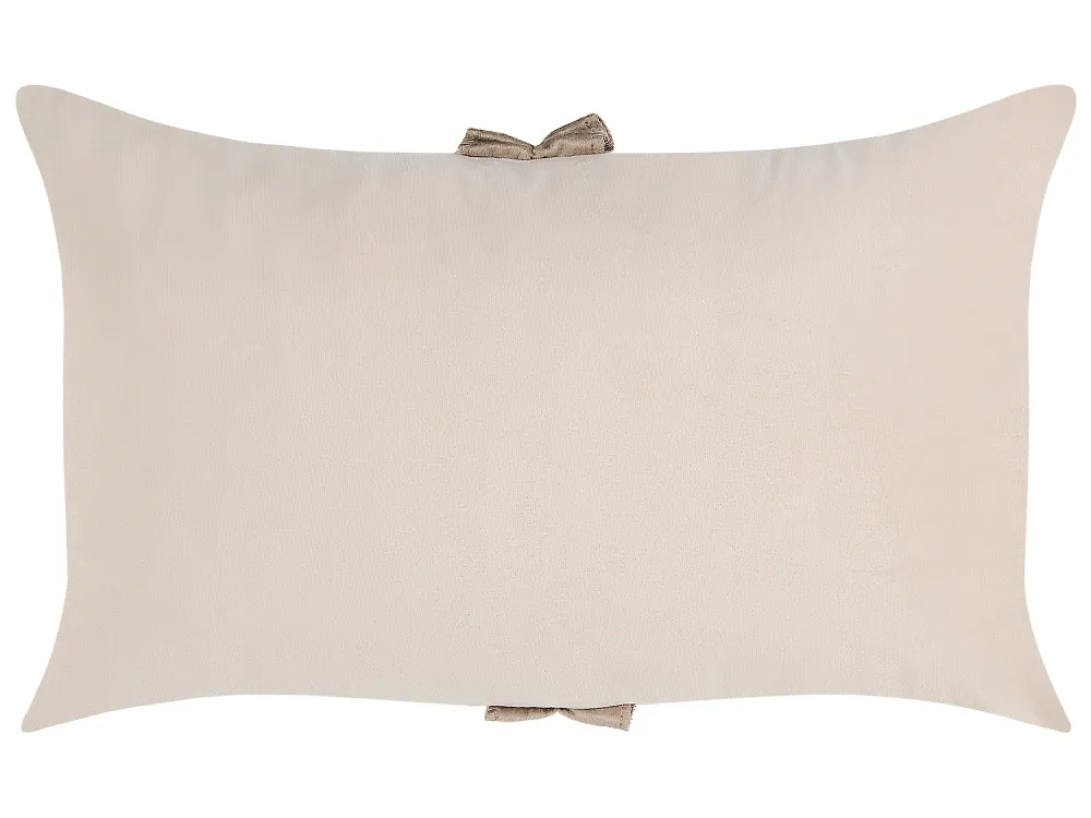 Set of 2 Decorative Cushions BELLE 30 x 50 cm Velvet Light Beige Solid_1168722