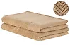 Conjunto de 2 toallas MITIARO Felpa de algodón Beige