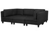 Canapé panoramique modulable noir 5 places avec pouf ottoman FEVIK_781333