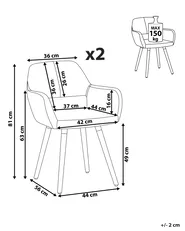 Set di 2 sedie da pranzo CHICAGO Tessuto Grigio chiaro_794239