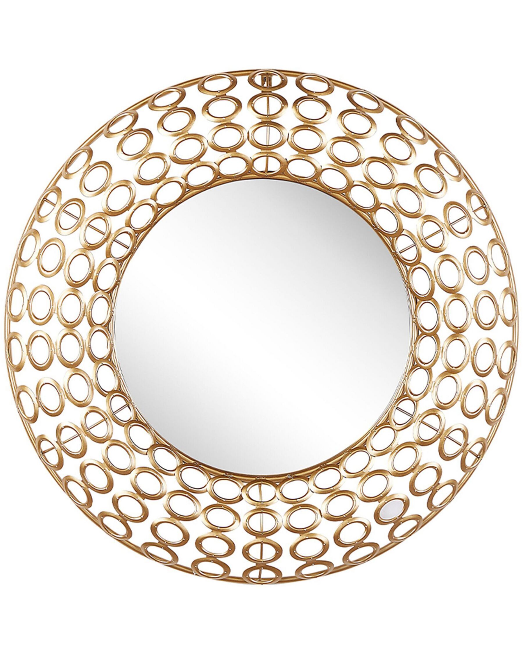 Okrúhle oceľové nástenné zrkadlo ⌀ 80 cm zlaté BOURDON_904182