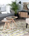 Cowhide Area Rug 160 x 230 cm Grey with Yellow BELOREN_743488