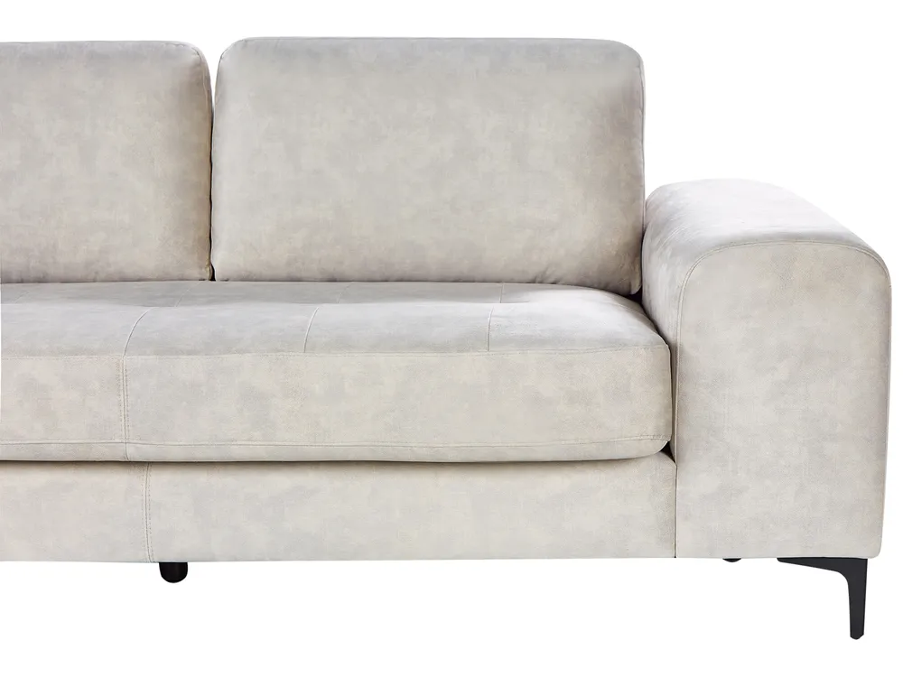 Corner Sofa 4 Seater KIRUNA Velvet Light Beige Right Hand_958026