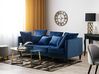 3 Seater Velvet Sofa Blue FENSTAD_751242