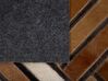 Dywan patchwork skórzany 140 x 200 cm brązowy TEKIR_764622