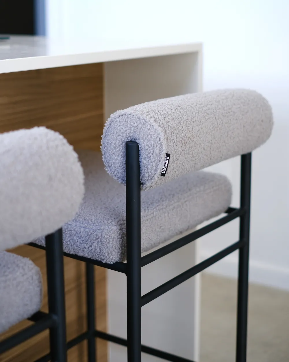 Set di 2 sedie alte AMAYA Bouclé Grigio_1017790