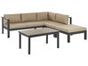 Lounge Set Aluminium schwarz 5-Sitzer Auflagen sandbeige MESSINA_932144