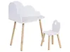 Kids Table and Chair Set CLOUDY White
