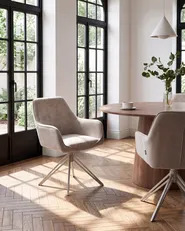 Set of 2 Dining Chairs JODAR Fabric Beige_1077878