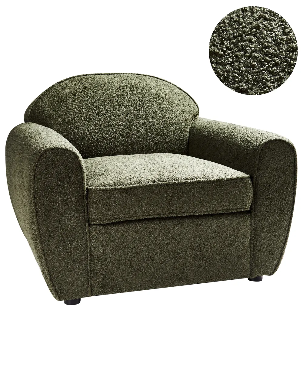 Fotel ELLEDE Boucle Ciemnozielony