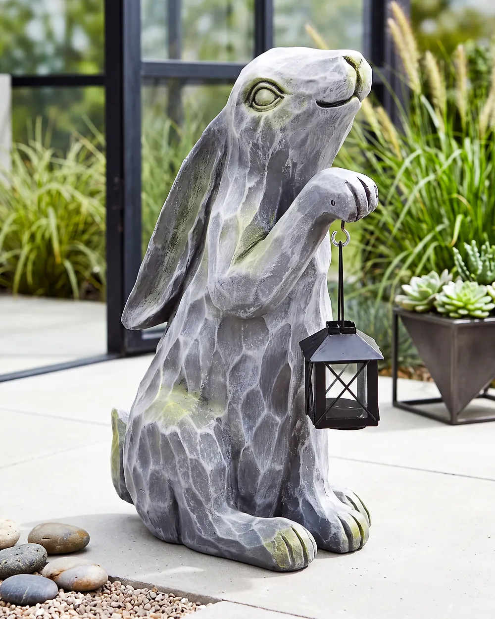 Statuetta da giardino ARGILLY 37 cm Grigio_1178935