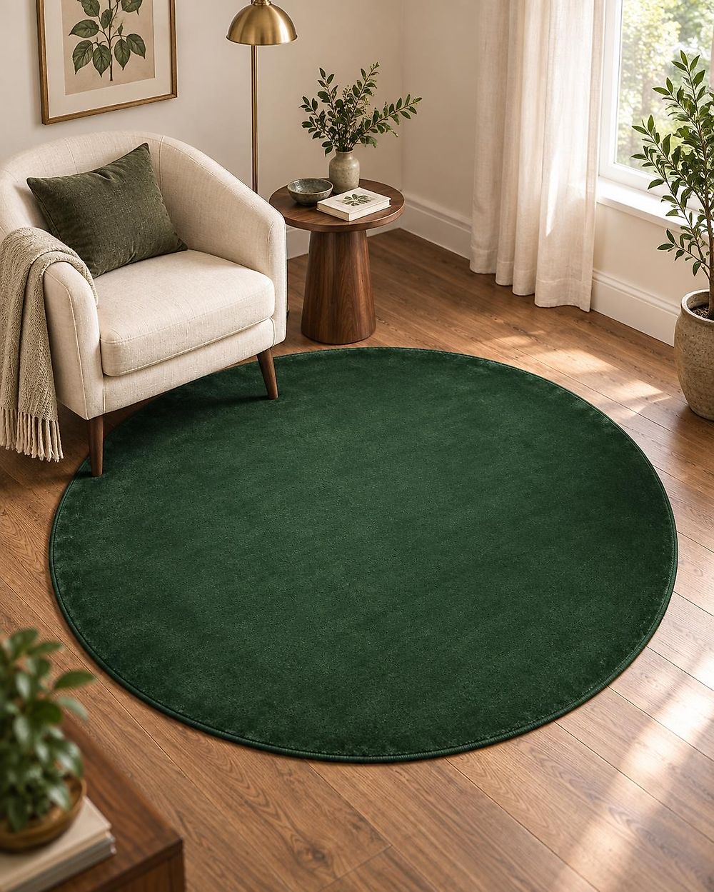 Teppich GESI Smaragdgrün ø 140 cm Viskose