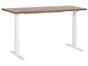 Elektricky nastaviteľný písací stôl 160 x 72 cm tmavé drevo/biela DESTINES_899358