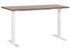 Bureau électrique à hauteur réglable 160 x 72 cm bois foncé et blanc DESTINES_899358