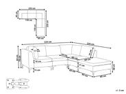 Modular Corner Sofa 4 Seater EVJA with Ottoman Velvet Navy Blue Left Hand_859951