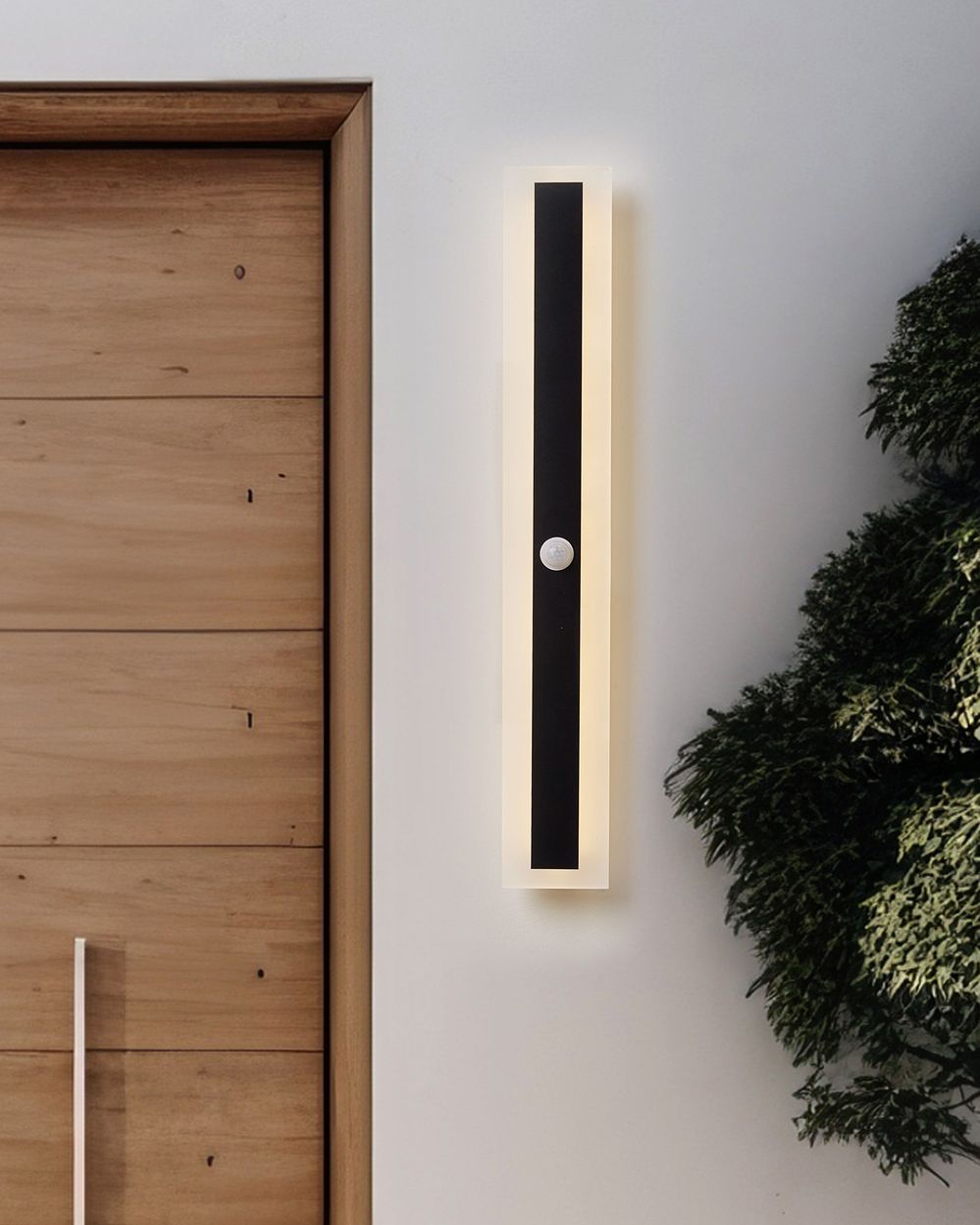LED-vägglampa för utomhusbruk SAVANE med rörelsesensor Svart