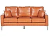 Sofa 3 Seater GAVLE Faux Leather Golden Brown